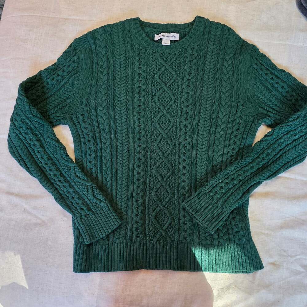 Amazon Essentials Men's  or women's Green Cotton Sweater Size M